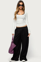Brody Wide Leg Pleated Sweatpants