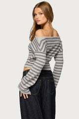 Shirelle Off Shoulder Striped Sweater
