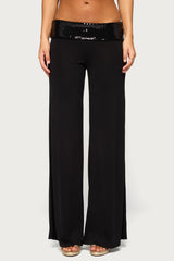 Moni Low Rise Foldover Sequin Pants