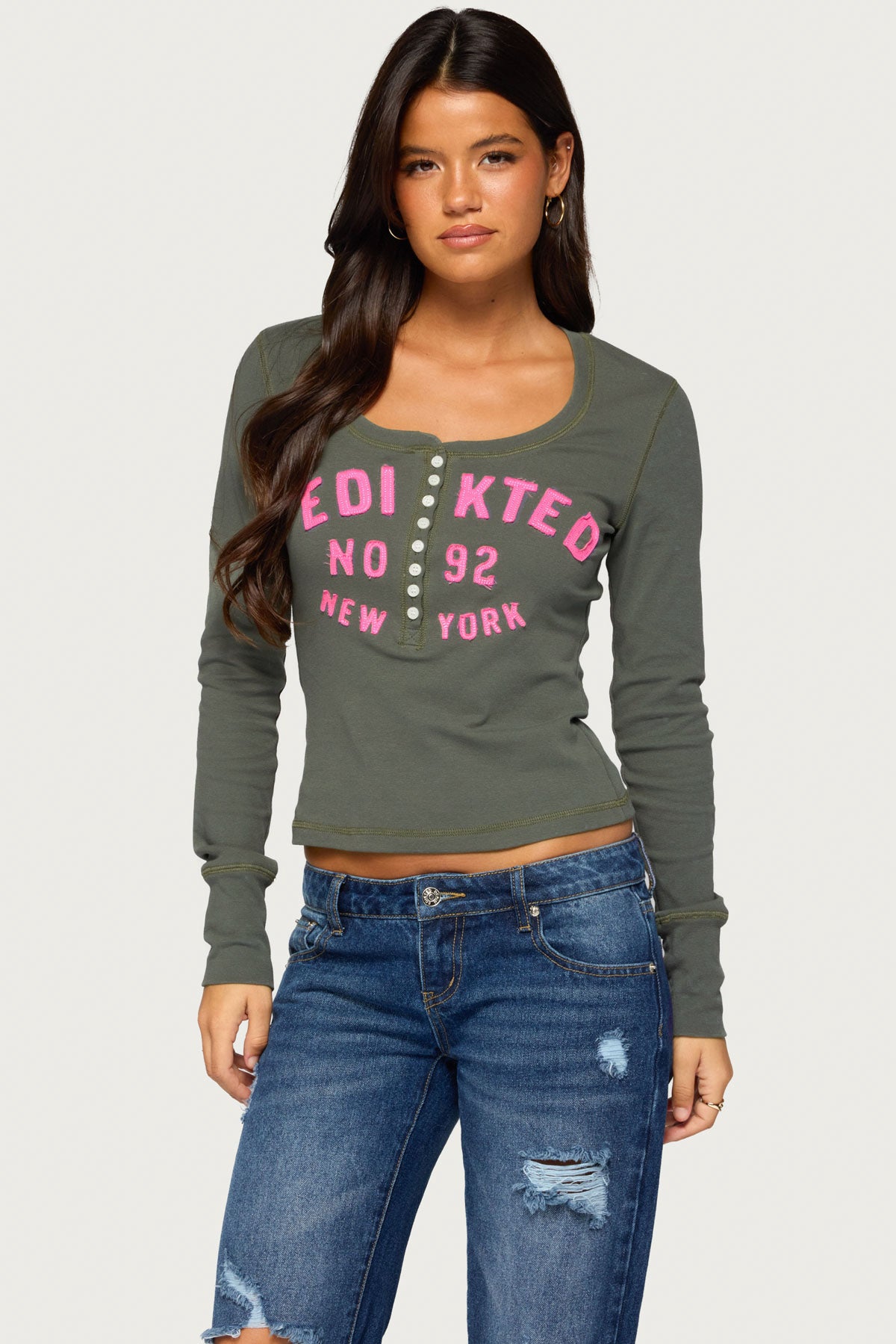 New York Edikted Henley Top