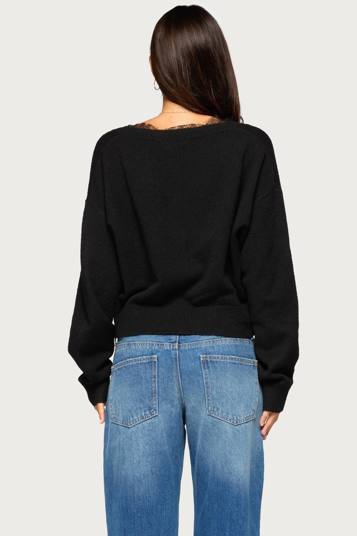 Audrinnah Lacey V Neck Sweater