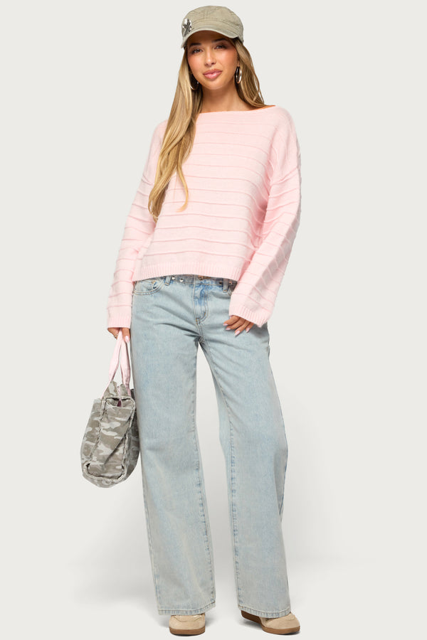 Raylee Textured Knit Striped Sweater view 2
