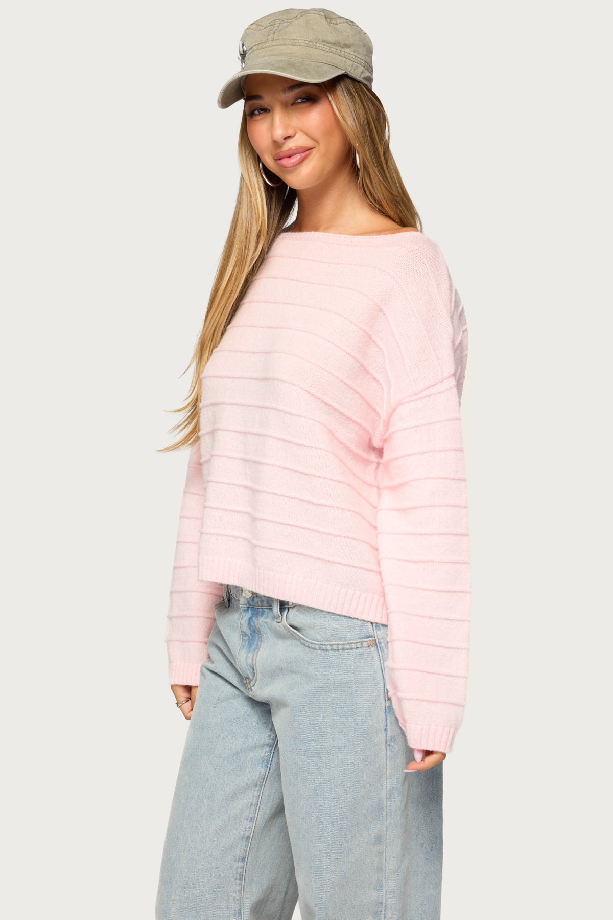 Raylee Textured Knit Striped Sweater