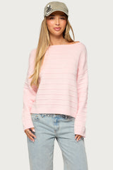 Raylee Textured Knit Striped Sweater