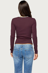 Bostyn Lacey Long Sleeve Henley Top