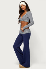 Maci Striped Foldover Pants