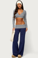 Maci Striped Foldover Pants