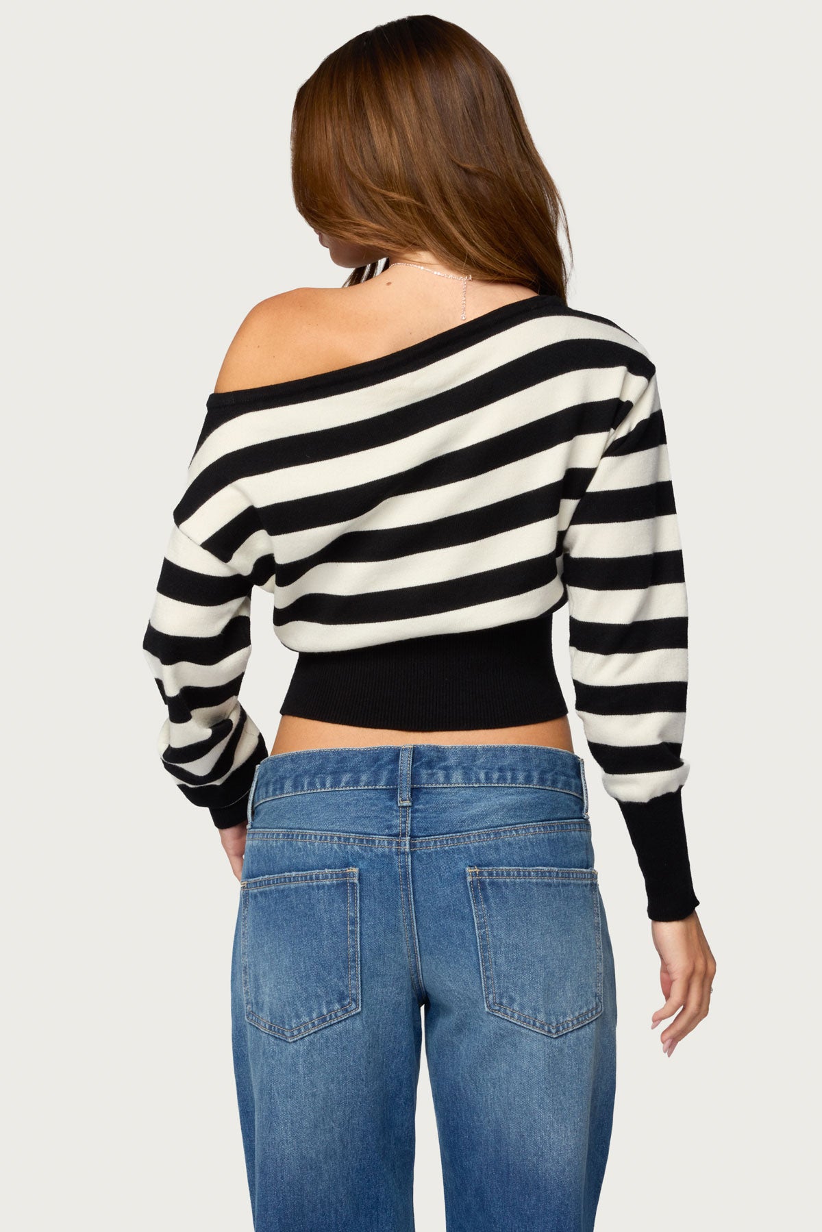 Nayeli Striped Off Shoulder Sweater