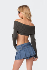 Astrea Fold Over Cropped Sweater