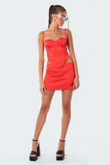 Lover Satin Effect Corset Top