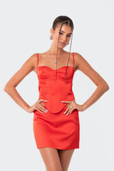 Lover Satin Effect Corset Top