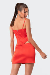 Lover Satin Effect Corset Top