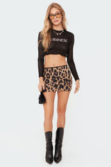 Queen Rhinestone Mesh Top