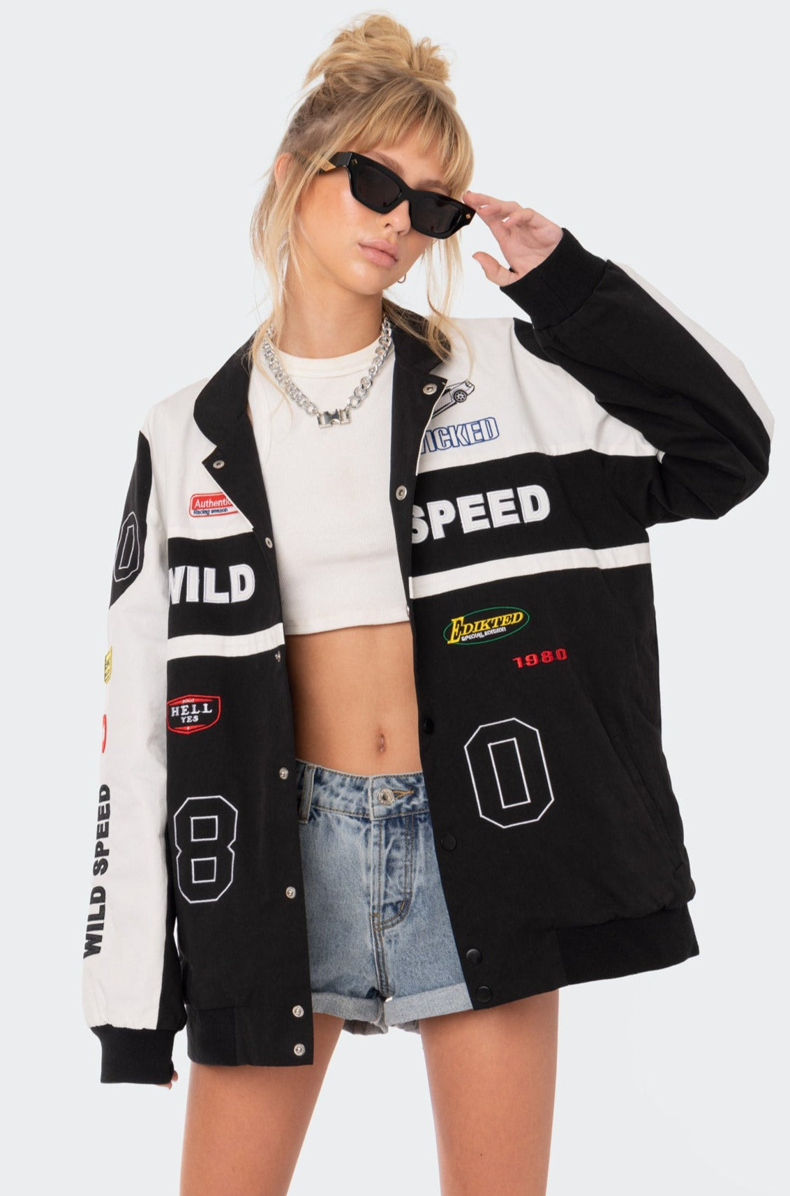 Wild Speed Patch Jacket – edikted | Rundhalsshirts