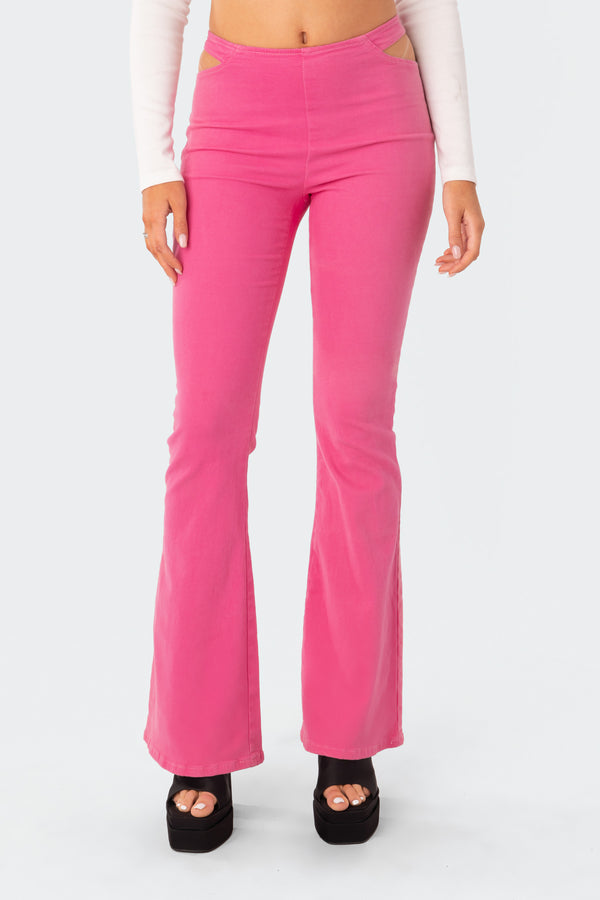 Kira Cut-Out Flared Jeans