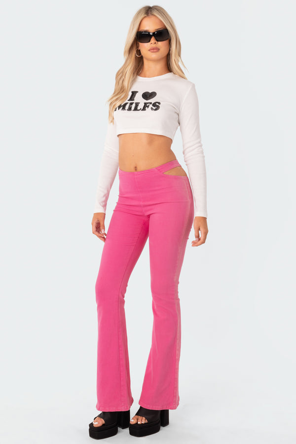Kira Cut-Out Flared Jeans