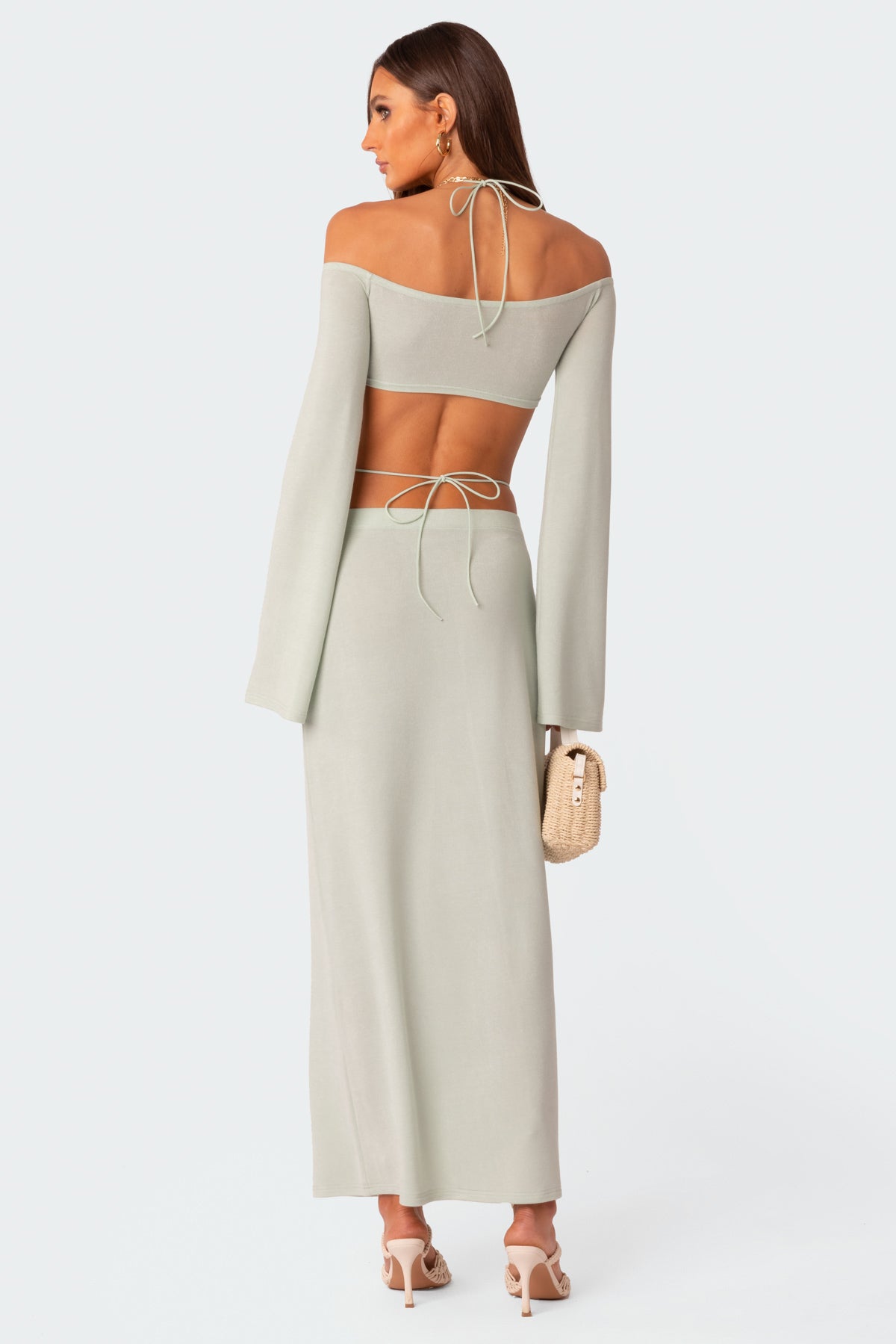 Celeste Off Shoulder Twist Crop Top