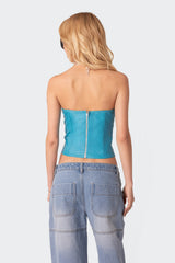Aniyah Faux Leather Corset
