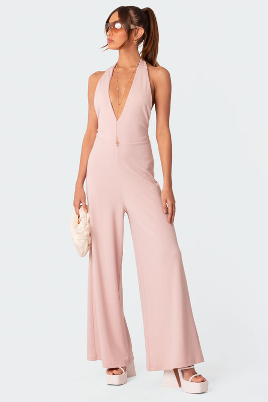 Blondie Ribbed Open Back Jumpsuit