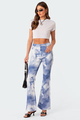 Saint Printed Flared Jeans
