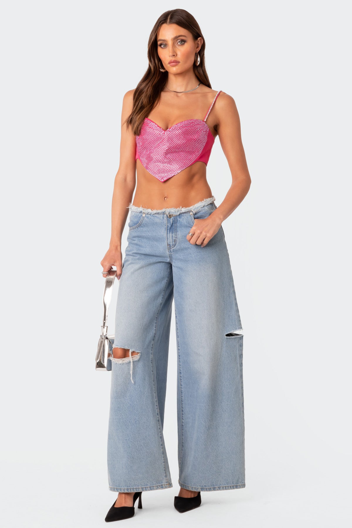 In Your Heart Rhinestone Crop Top