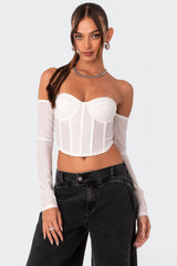 Cella Long Sleeve Mesh Corset