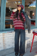 Rilynn Striped Polo Sweater