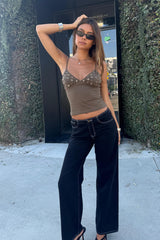 Nora Buttons V Neck Tank Top