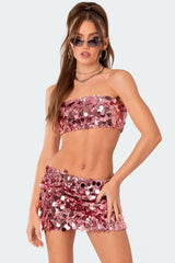 Sabina Sequin Bandeau Top