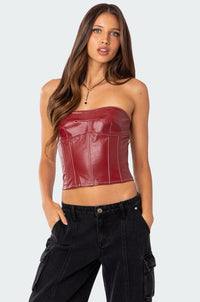 Simone Faux Leather Corset