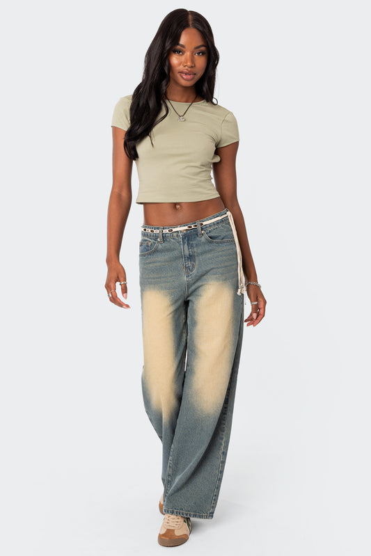 Braya Washed Low Rise Baggy Jeans