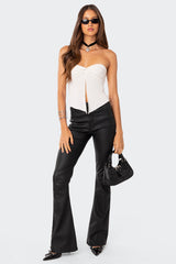 Luna Faux Leather Flare Jeans