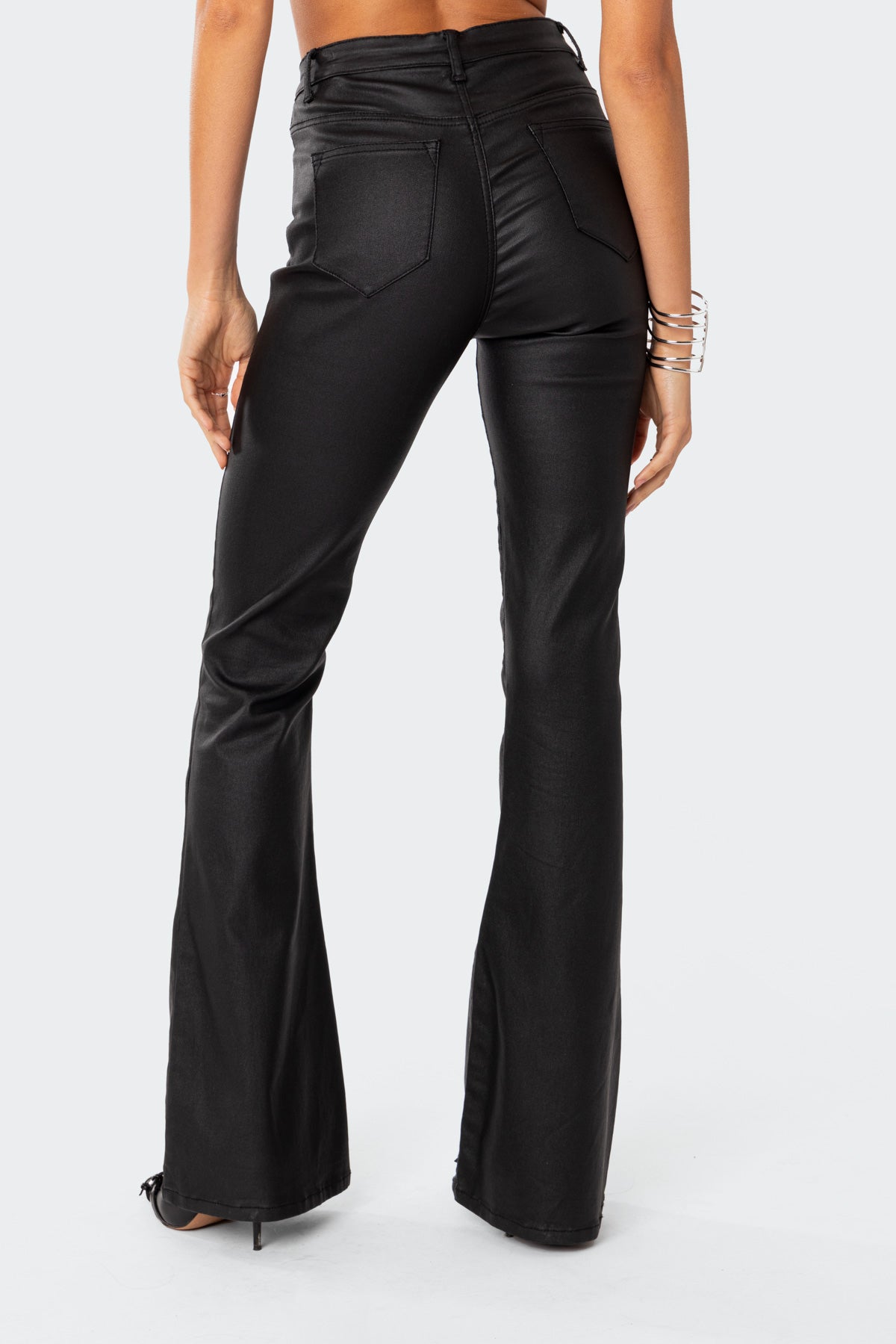 Luna Faux Leather Flare Jeans