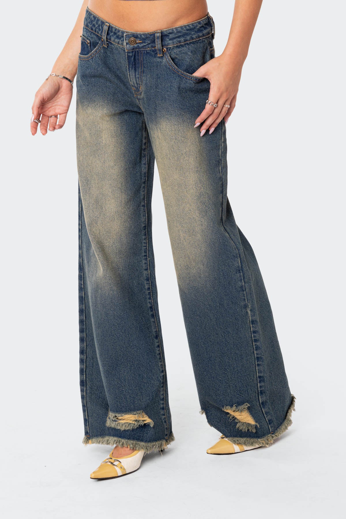 Orbit Washed Low Rise Jeans