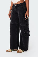 Convertible Two Piece Denim Cargo Pants