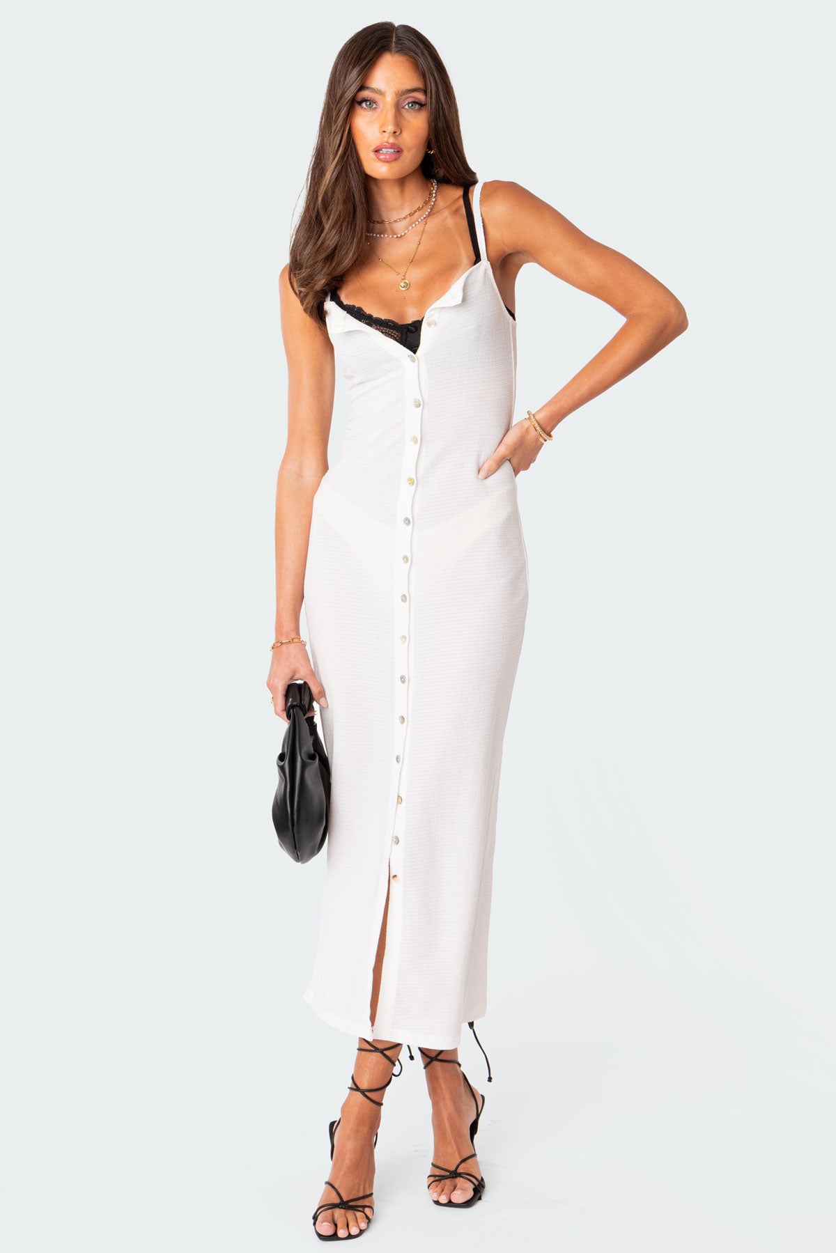 Sable Sheer Button Up Maxi Dress