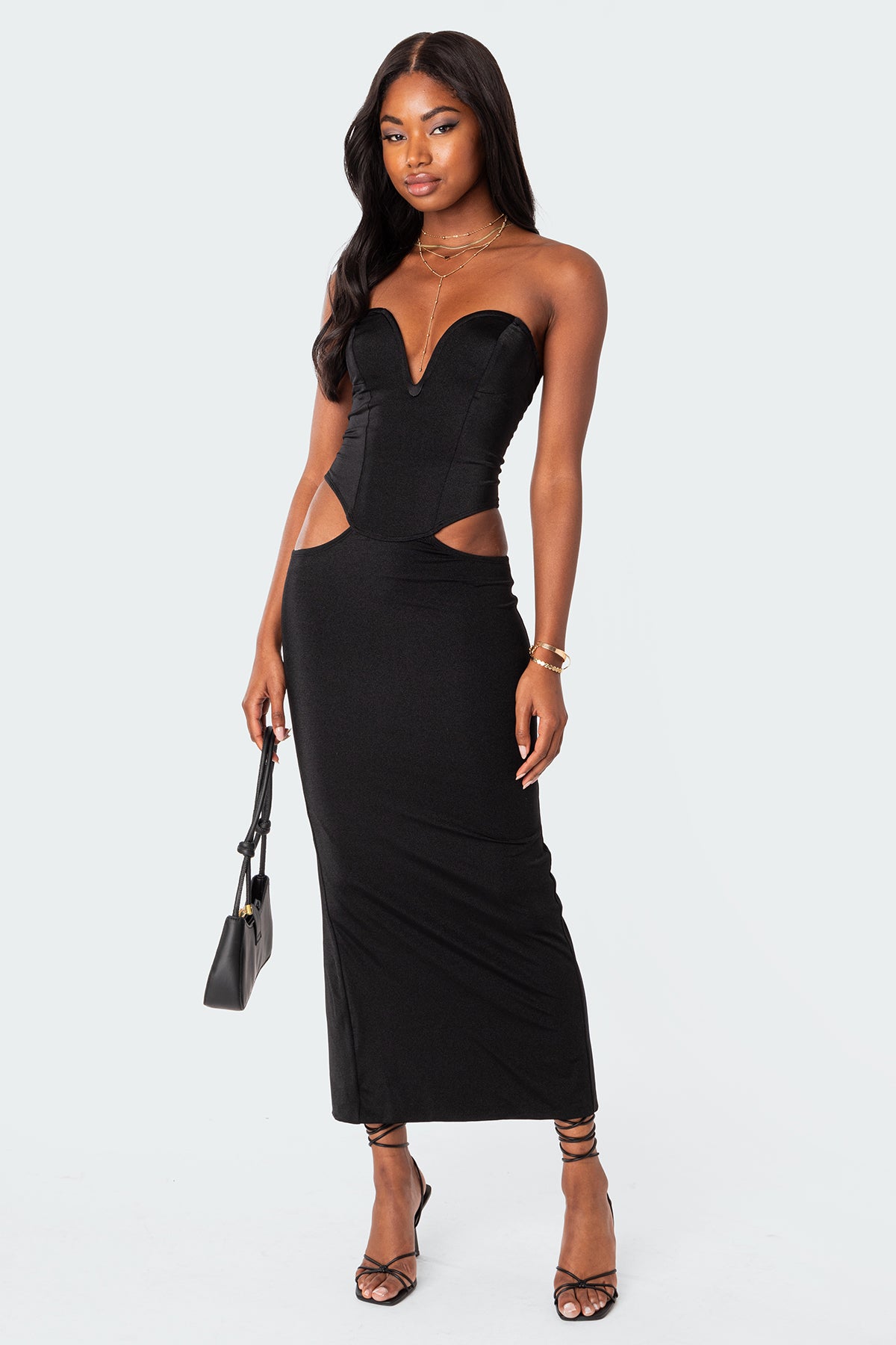 Lyricella Cut Out Slitted Maxi Dress
