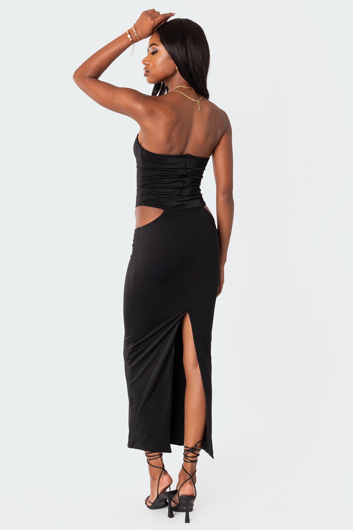 Lyricella Cut Out Slitted Maxi Dress