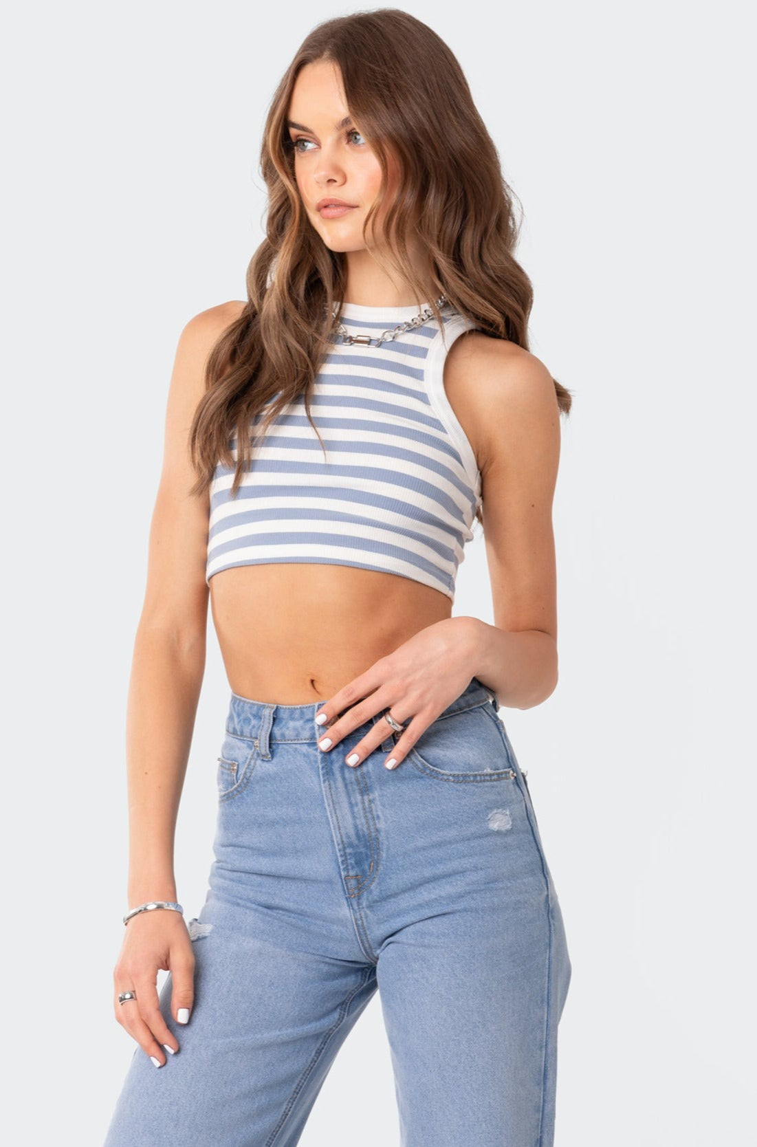 Racer Back Cropped Tank Top