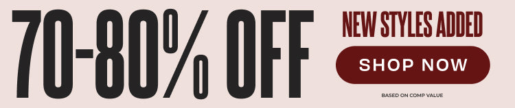 New styles added, 70–80% off, shop now (based on compare-at value)