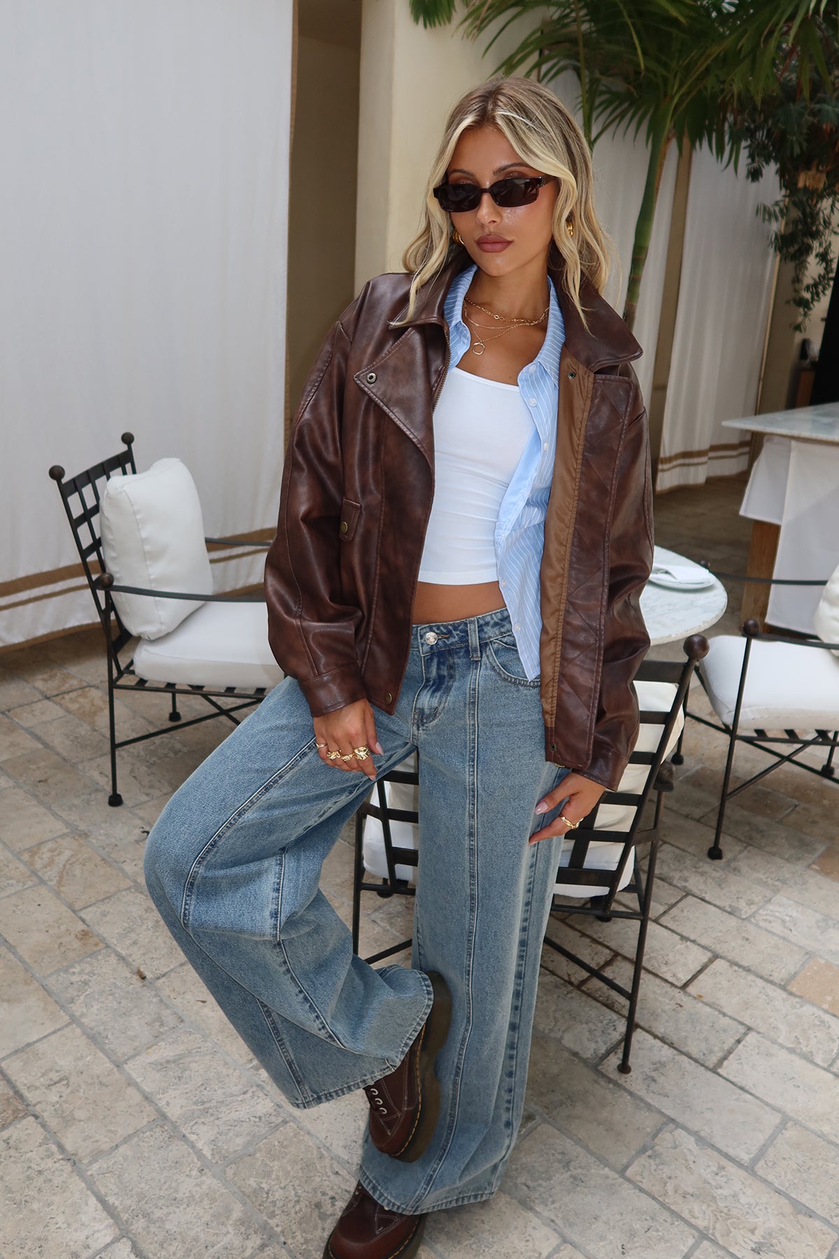 Ardella Oversized Faux Leather Jacket – edikted