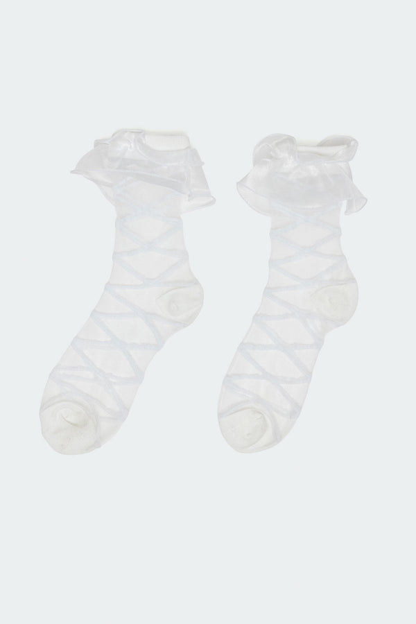 Ruffle Sheer Mesh Socks