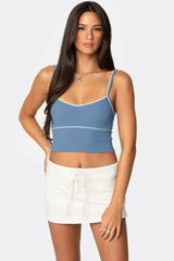 Contrast Cropped Tank Top