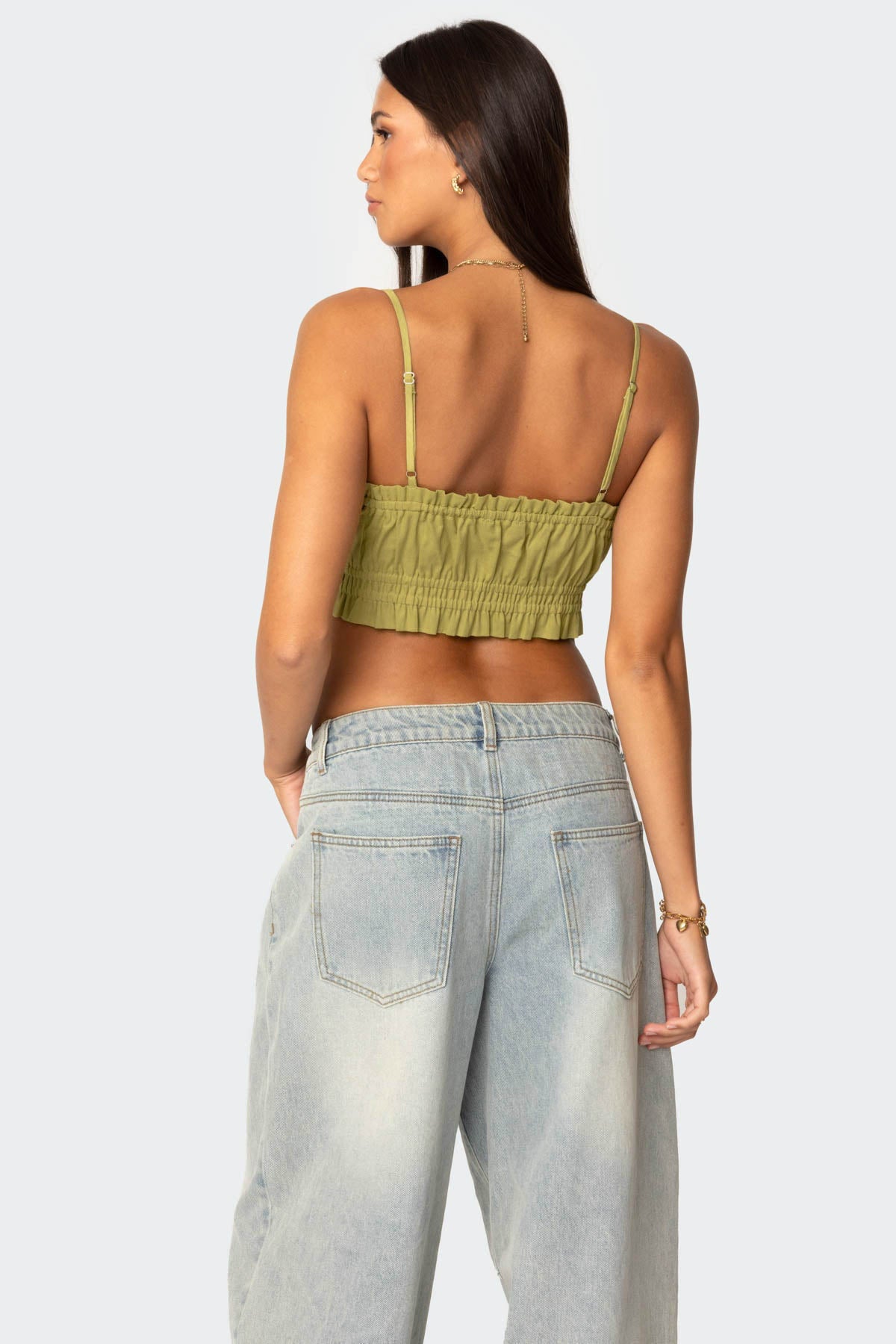 Alda Cropped Button Front Top