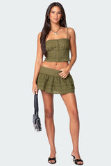 Fluer Ruffled Eyelet Mini Skort