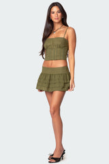 Fluer Ruffled Eyelet Mini Skort