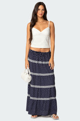 Polka Dot Tiered Maxi Skirt