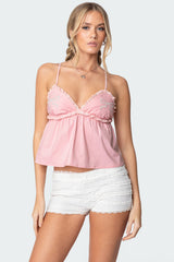 Bow & Frill Babydoll Top