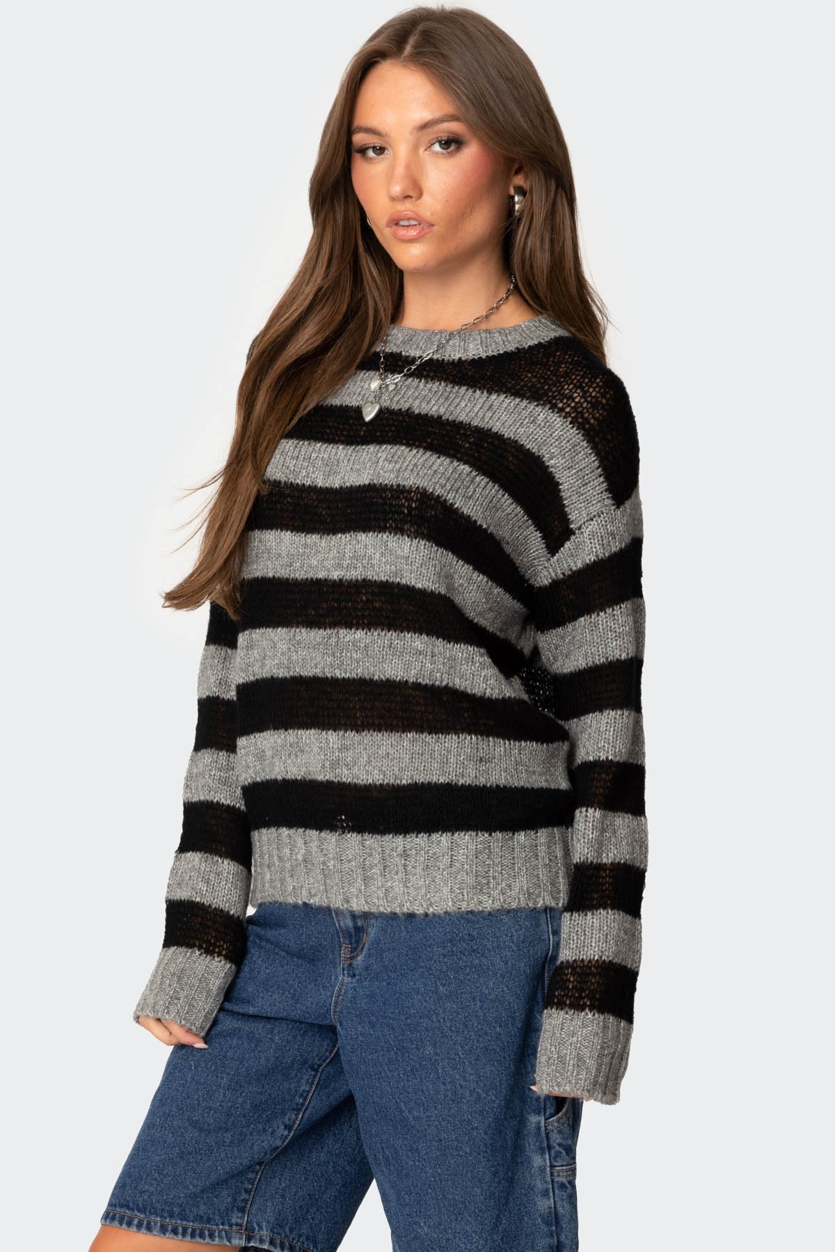 Light Knit Striped Sweater