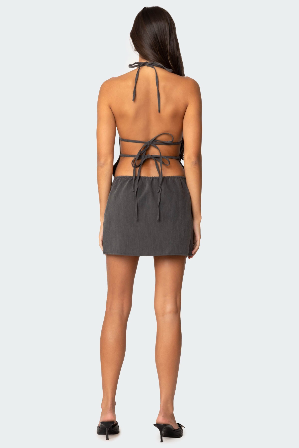 Tie Back Halter Mini Dress